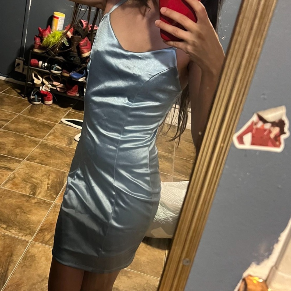 Silk dress blue